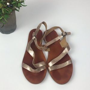 Lucky Brand Alexcia Rose Gold Strappy Sandals